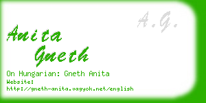 anita gneth business card